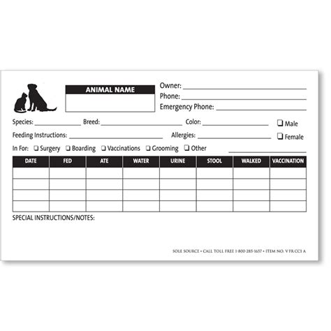 Kennel Card Template